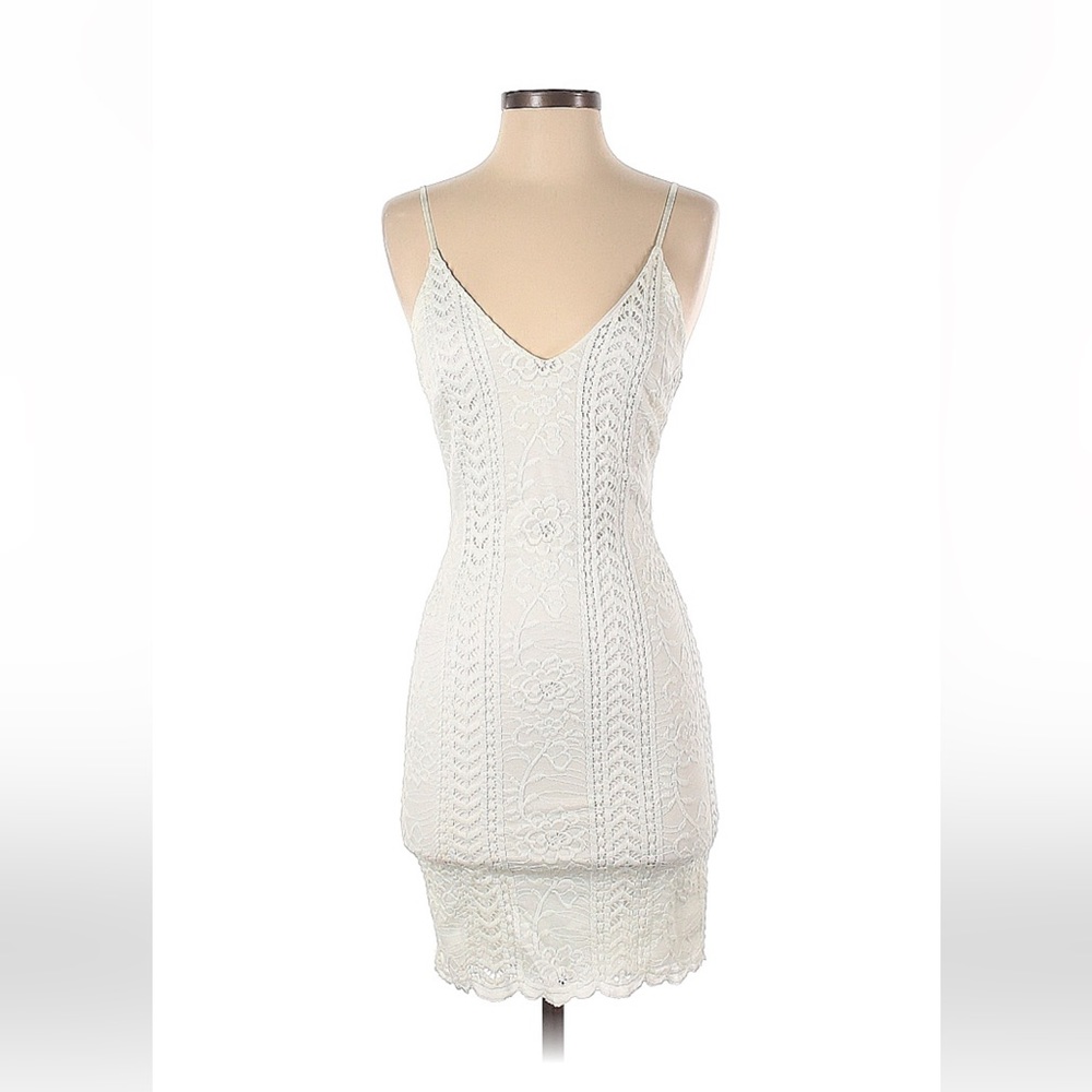 White Lace Mini Cocktail Dress